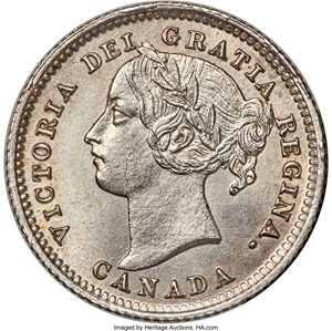 image for: Victoria 10 Cents 1884 UNC Details (Cleaned) PCGS