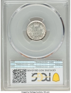 image for: Victoria 10 Cents 1884 UNC Details (Cleaned) PCGS