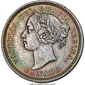image for: Victoria "Small 6" 10 Cents 1886 MS64 PCGS