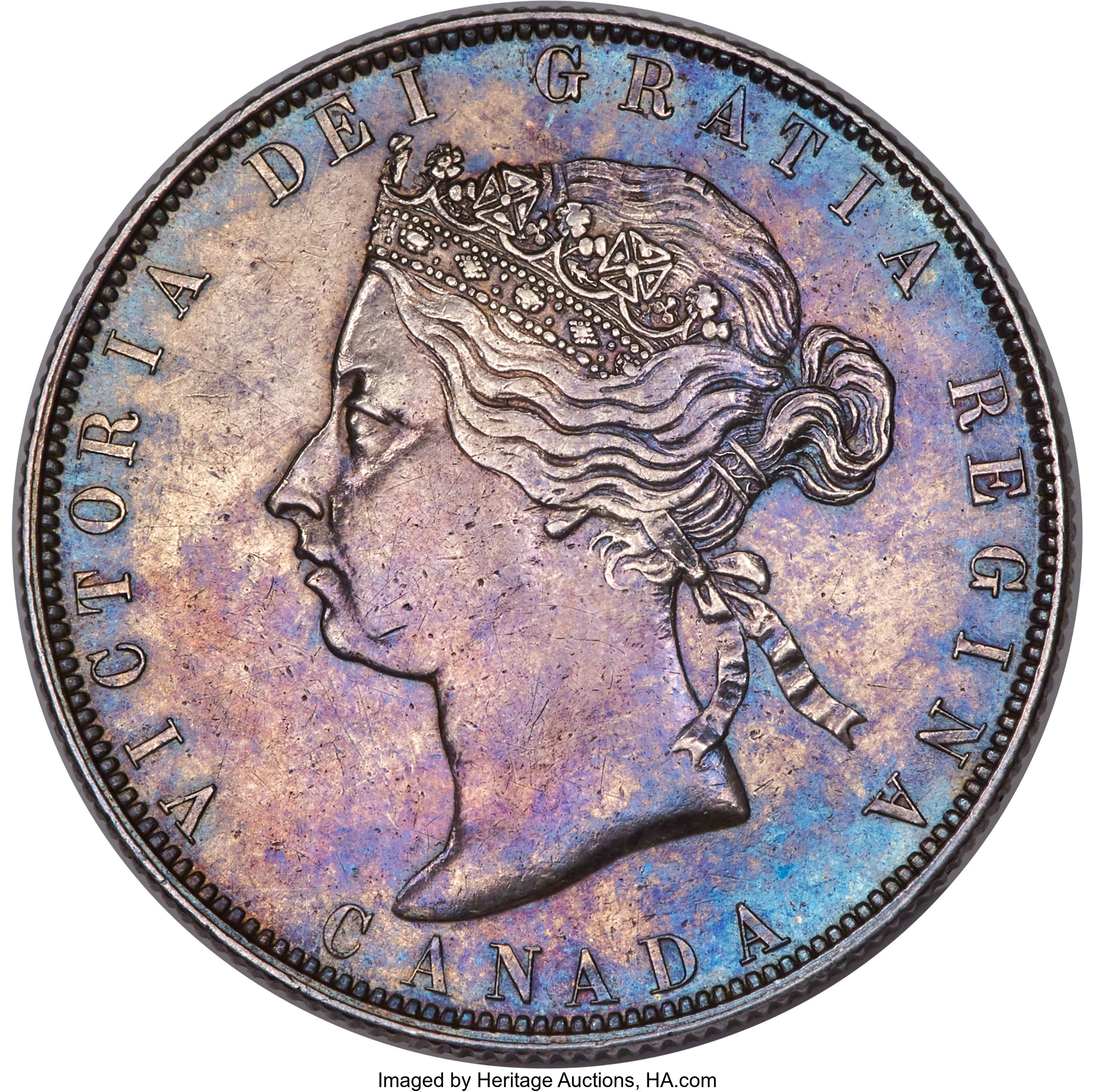 image for: Victoria "No LCW" 50 Cents 1870 XF Details (Polished) PCGS
