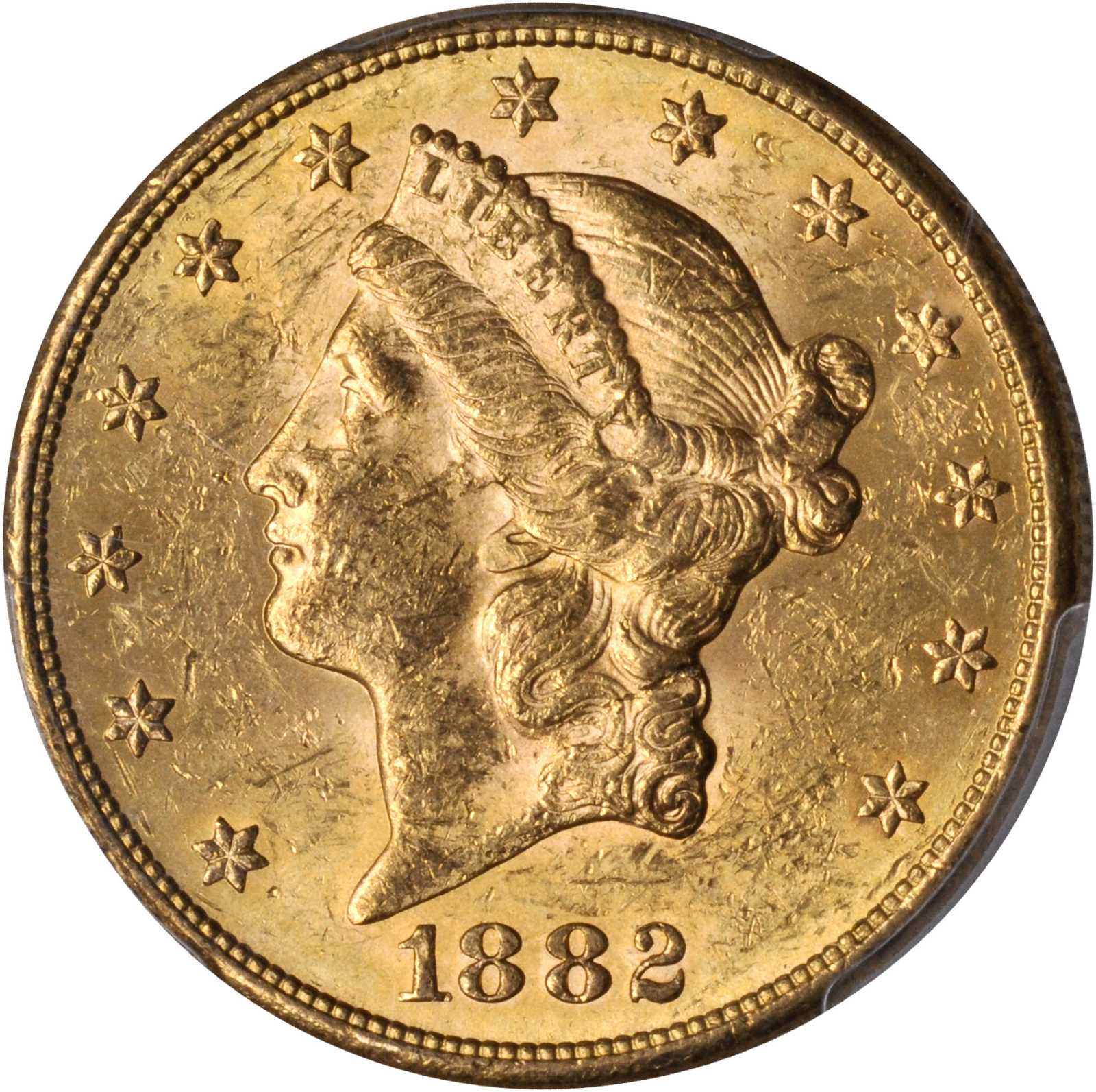 1882-S Liberty Double Eagle. MS-61 (PCGS).