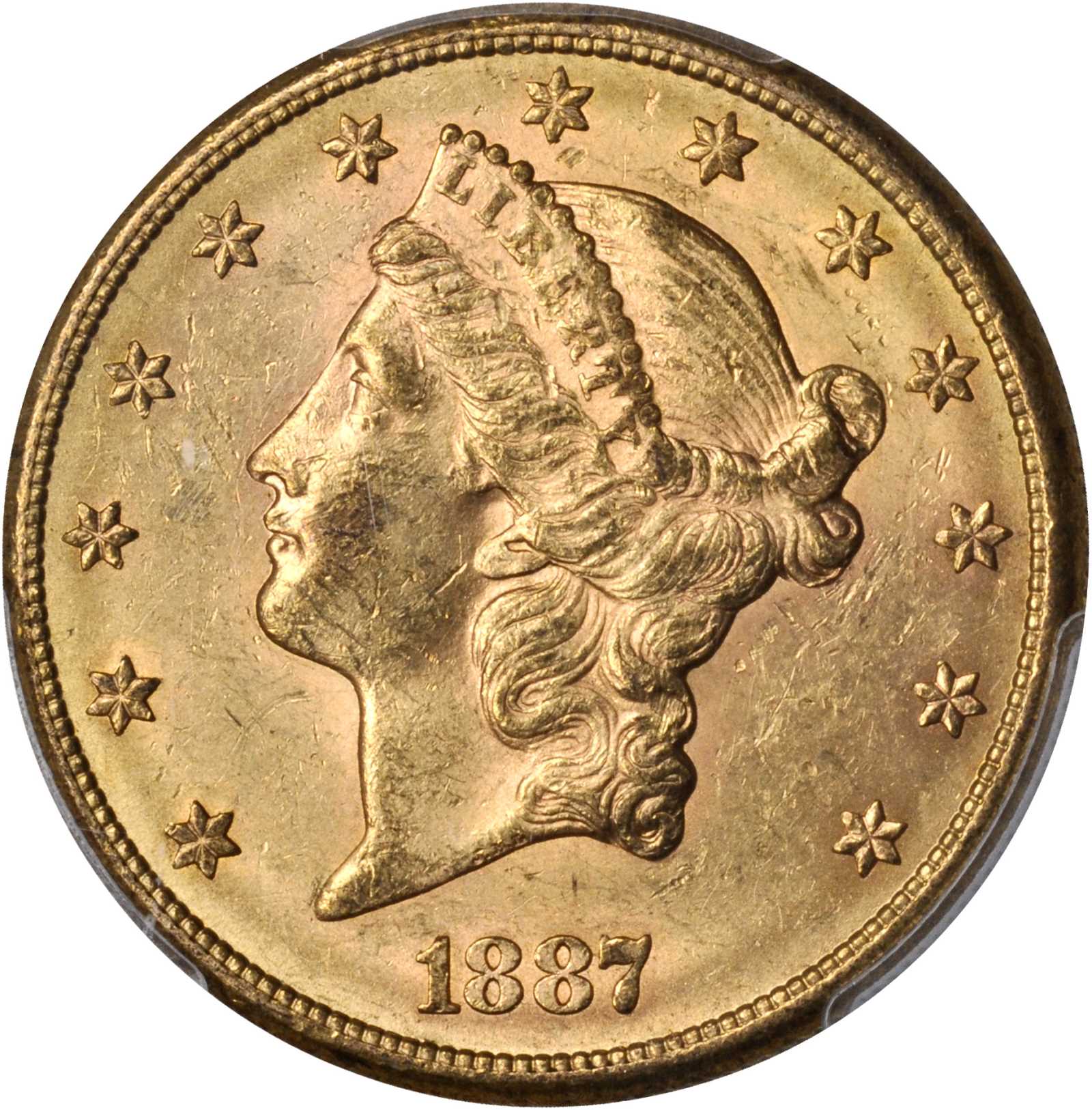 1887-S Liberty Double Eagle. MS-60 (PCGS).