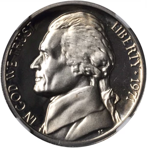 image for: 1971 No S Jefferson Nickel. Proof-69 * (NGC).