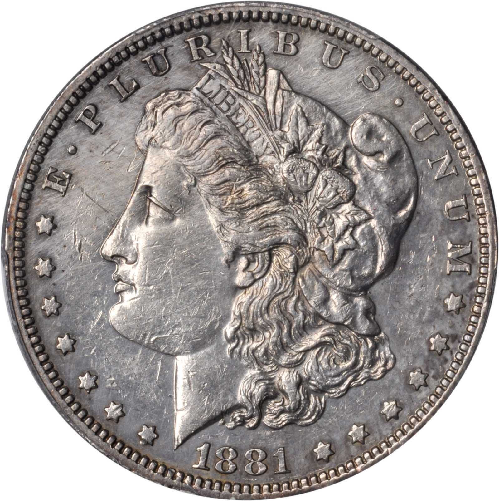 1881 Morgan Silver Dollar. Proof. AU Details--Cleaning (PCGS).