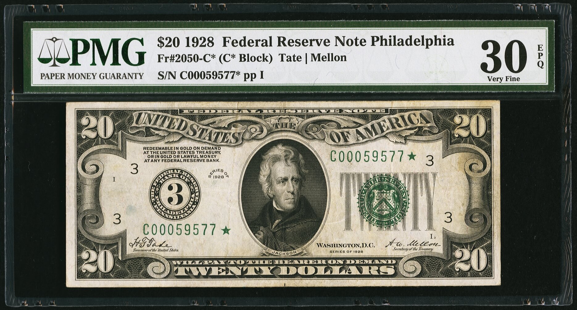 image for: Fr. 2050-C* $20 1928 Federal Reserve Star Note. PMG Very Fine 30 EPQ....