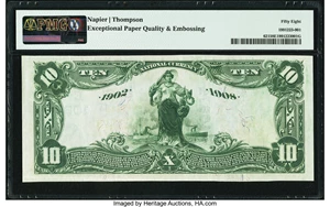 image for: Redwood, NY - $10 1902 Date Back Fr. 621 The Redwood National Bank Ch. # (E)10374 PMG Choice About Unc 58 EPQ....