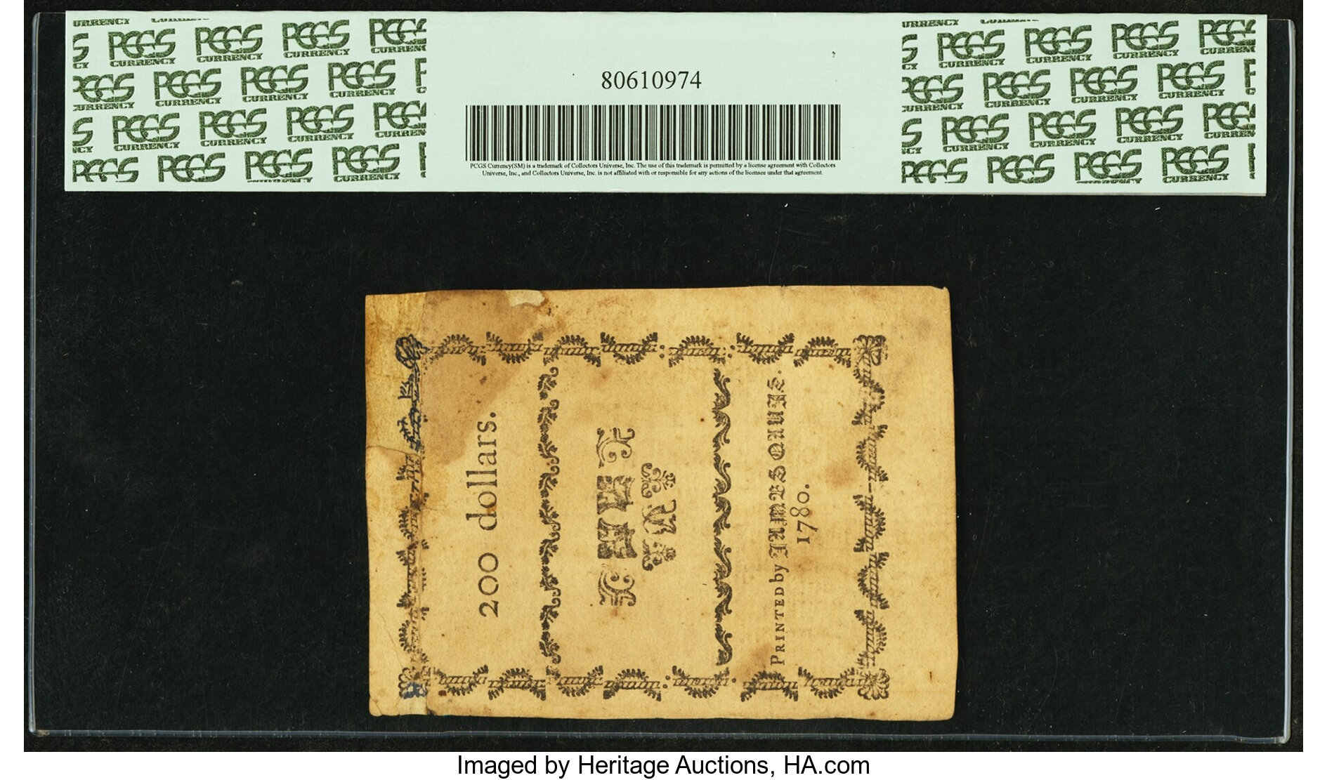 image for: North Carolina May 10, 1780 $200 Ut Quocunque Paratus PCGS Apparent Extremely Fine 45....