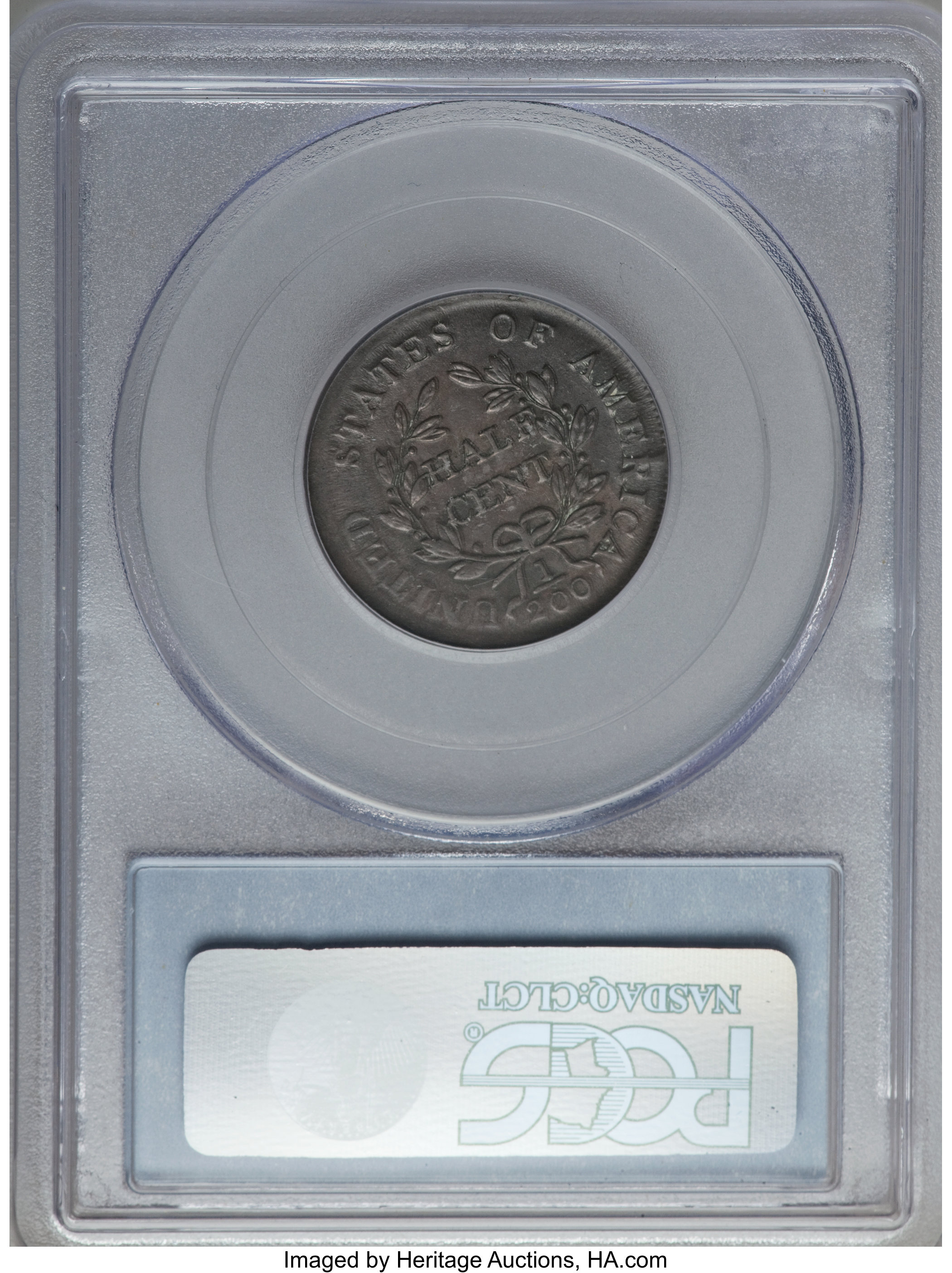 1804 1/2c Crosslet 4, Stems, C-10 MS BN AU53 BN thumbnail 4