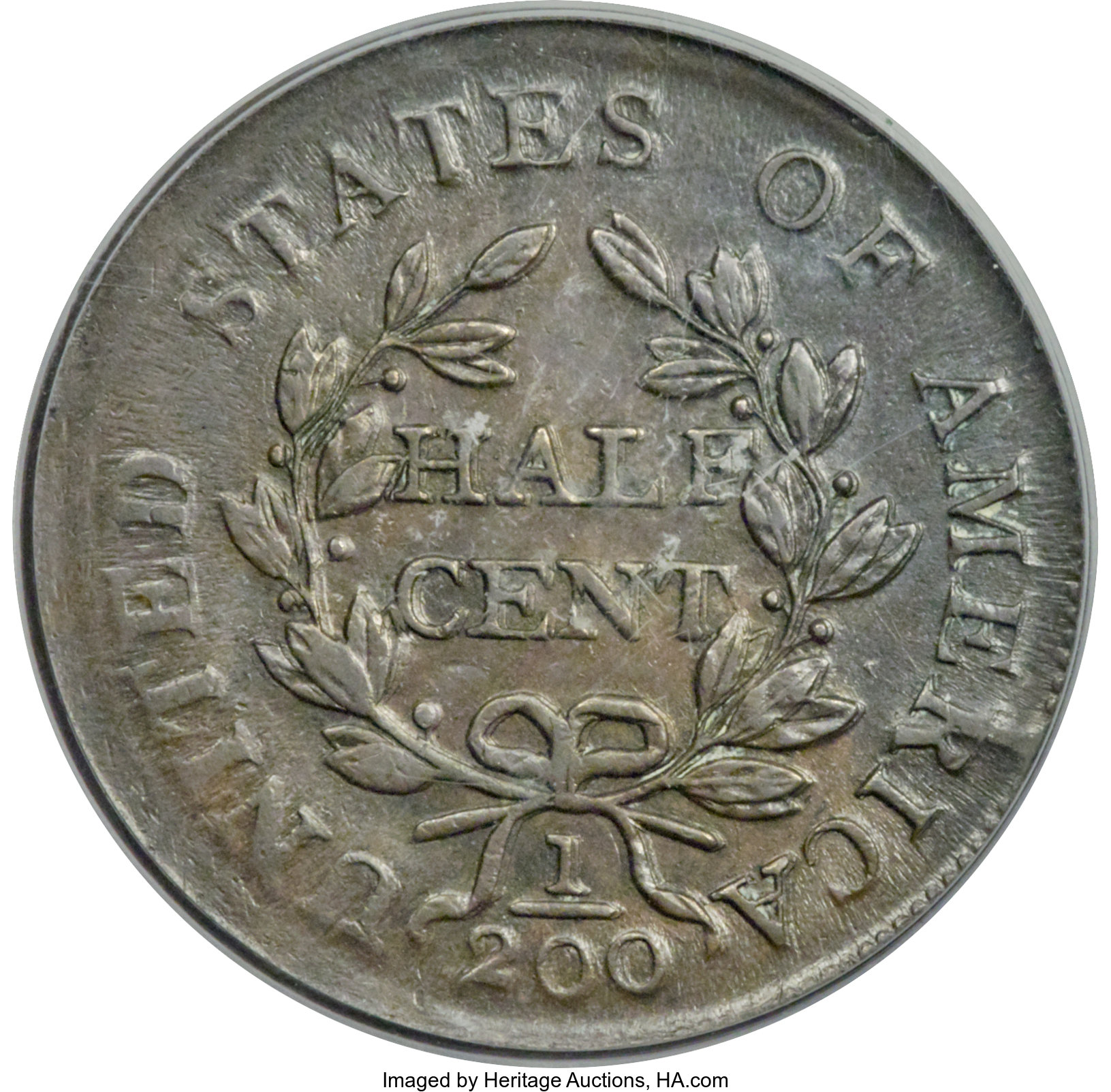 1804 1/2c Crosslet 4, Stems, C-10 MS BN AU53 BN thumbnail 5