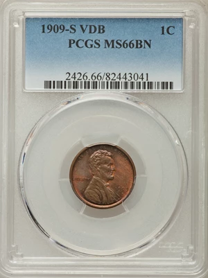 image for: 1909-S 1C VDB MS66 Brown PCGS....