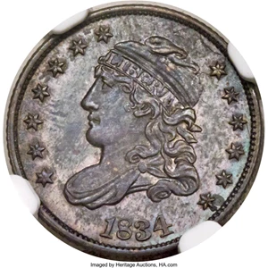 image for: 1834 H10C PR64+ NGC. CAC. V-4, LM-4....