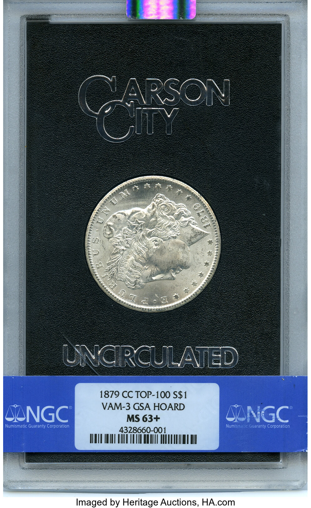 1879-CC $1  GSA Hoard, Hard package, Capped Die MS63 CAC thumbnail 17
