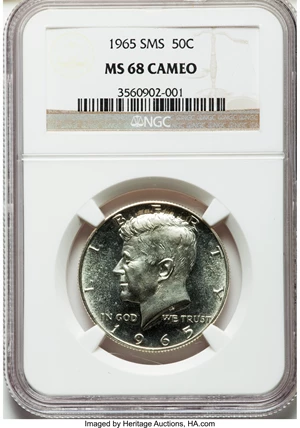 image for: 1965 50C SMS MS68 Cameo NGC....
