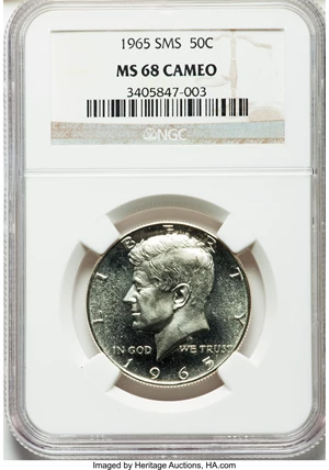 image for: 1965 50C SMS MS68 Cameo NGC....