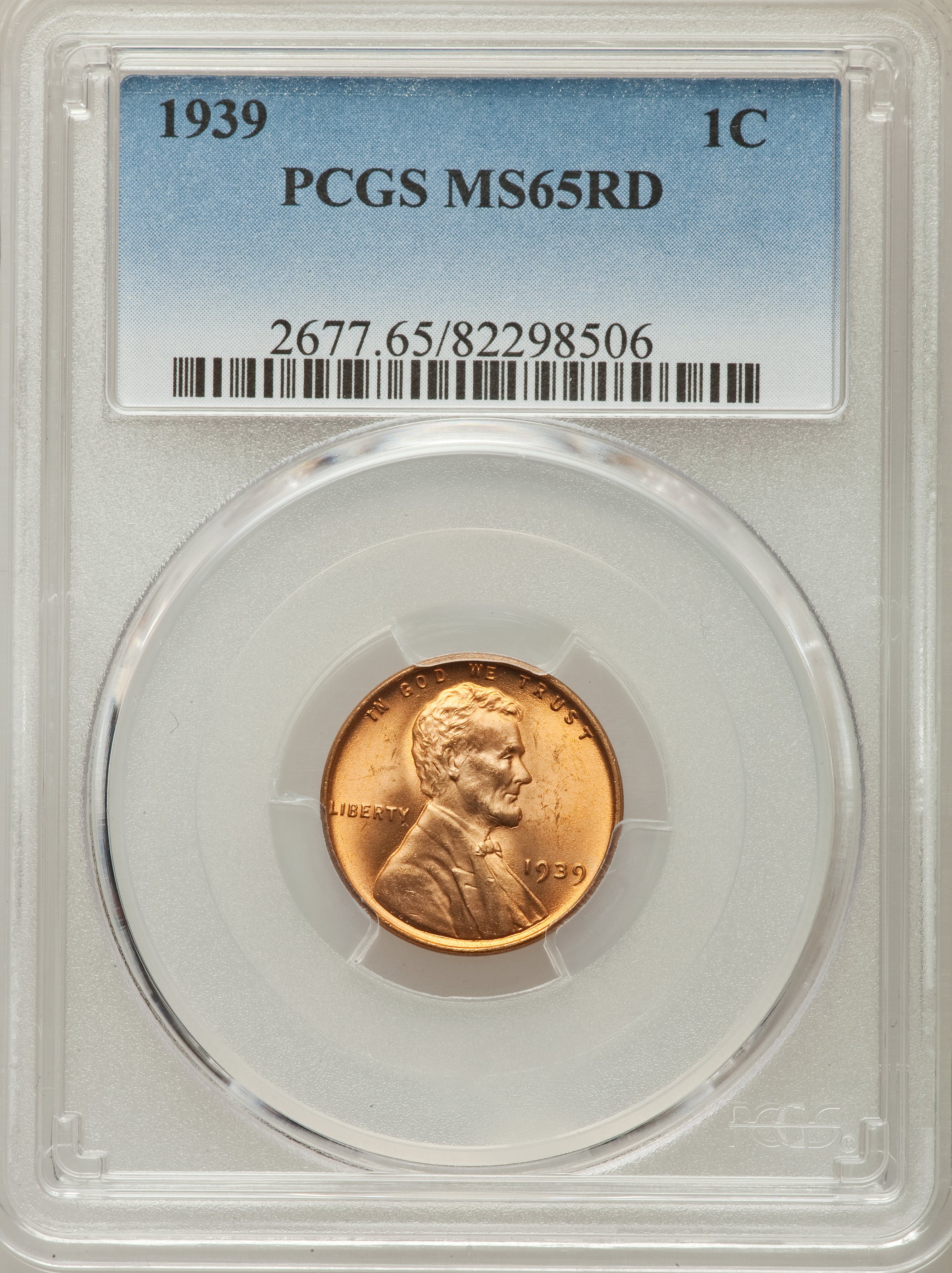 1939 1C MS65 Red PCGS. PCGS Population: (728/3909). NGC Census: (326/2668). CDN: $3.70.Whsle. Bid for problem-free NGC/PCGS...