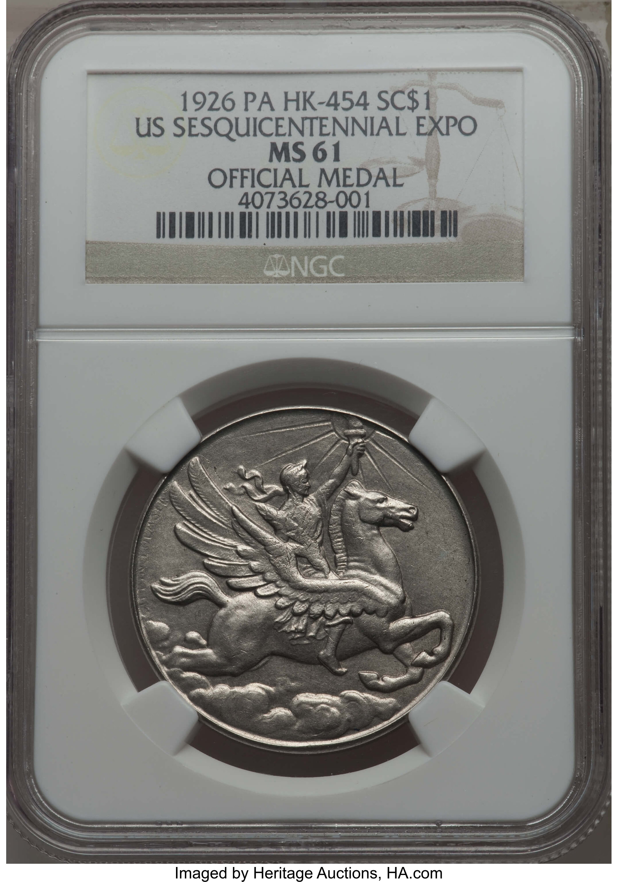 image for: 1926 SC$1 PA, HK-454, U.S. Sesquicentennial Exposition MS61 NGC. This lot will also include a ... (Total: 2 coins)