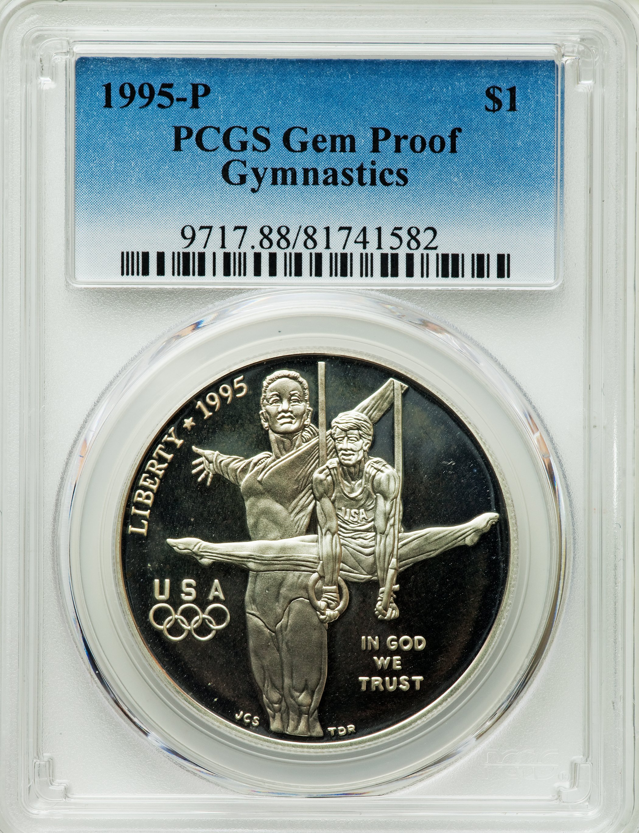 1995-P $1 Gymnastics Silver Dollar Gem Proof PCGS. ...