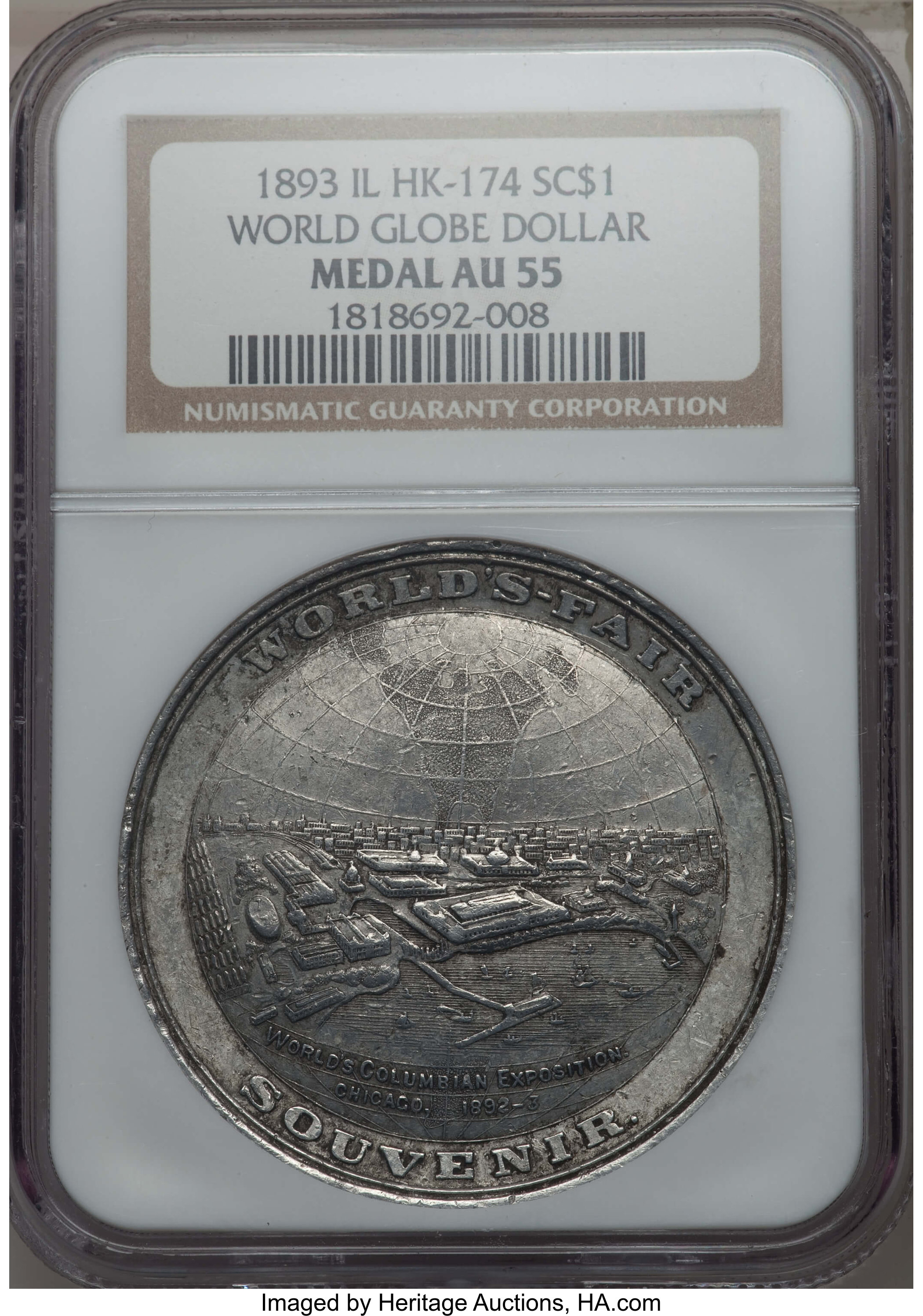 image for: ND Medal HK-174 World's Columbian Exposition AU55 NGC. NGC Census: (0/0). PCGS Population: (0/0).  ...