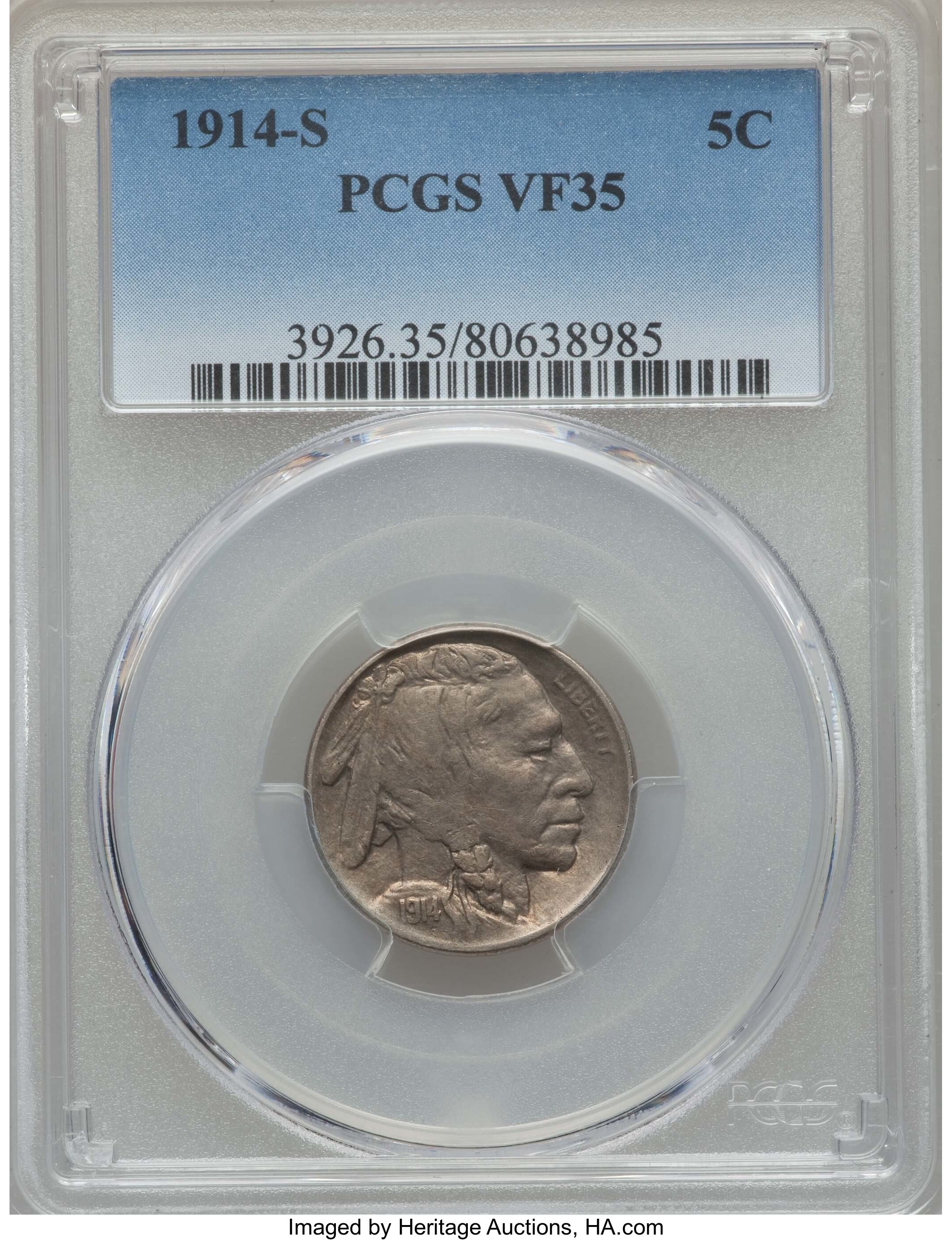 1913-S 5c Buffalo, Type 1 AG2 CAC thumbnail 19