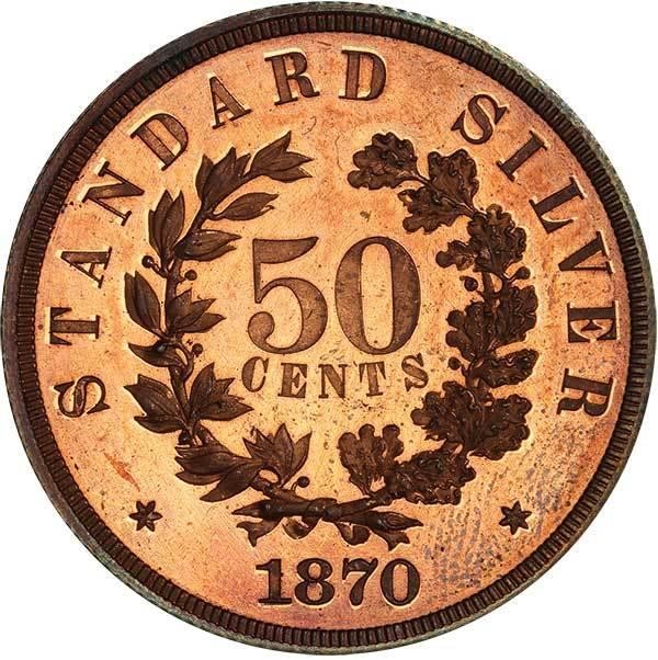 image for: 50C 1870 J-971 PCGS PR65 RD CAC EX SIMPSON