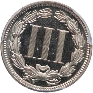 image for: 3CN 1869 PCGS PR67 DCAM