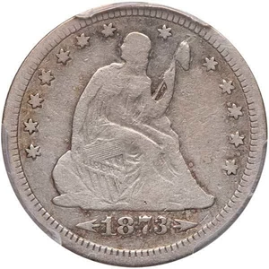 image for: 25C 1873-CC ARROWS. PCGS VG10