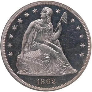 image for: $1 1862 PCGS PR63 CAM