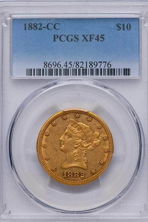 image for: $10 1882-CC PCGS XF45
