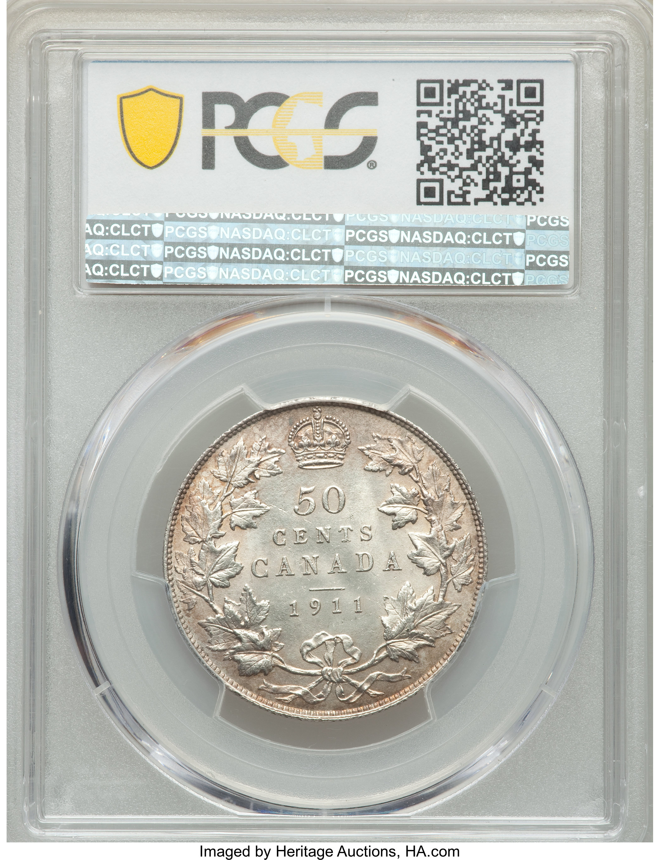 image for: George V 50 Cents 1911 MS63 PCGS
