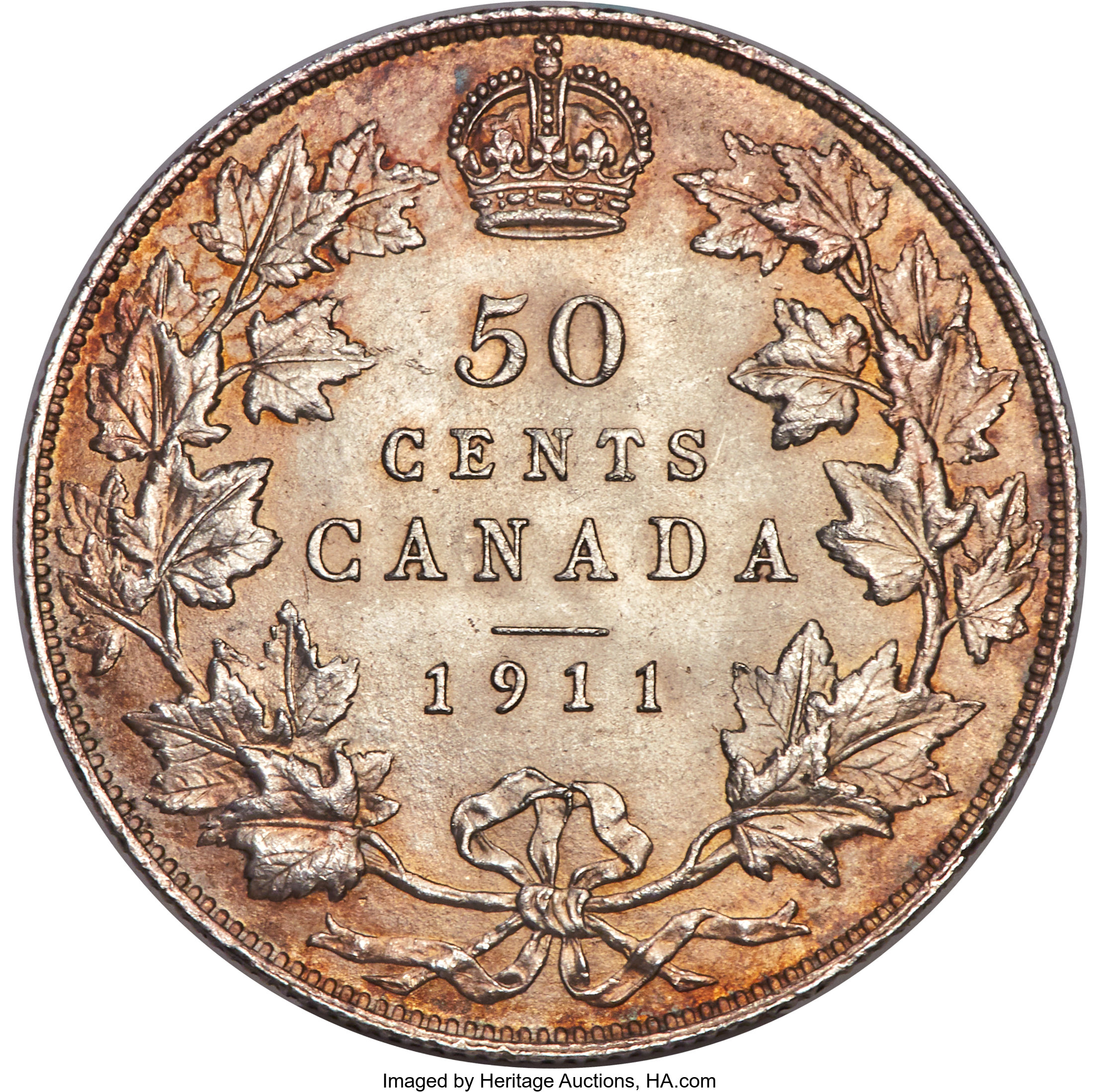 image for: George V 50 Cents 1911 MS63 PCGS