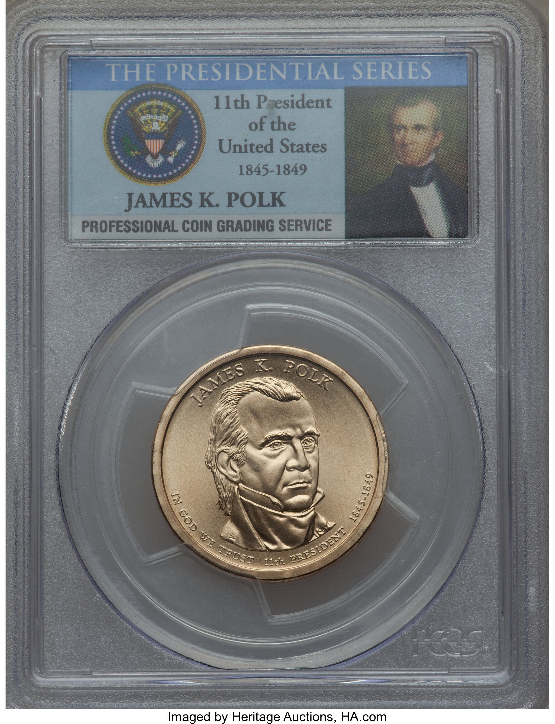 image for: 2009-P $1 James K. Polk, Position A Satin Finish, SP69 PCGS. PCGS Population: (9/0). NGC Census: (0/0).From The M...