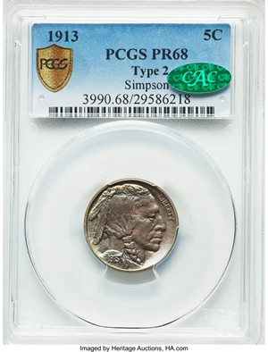 image for: 1913 5C Type Two PR68 PCGS. CAC....