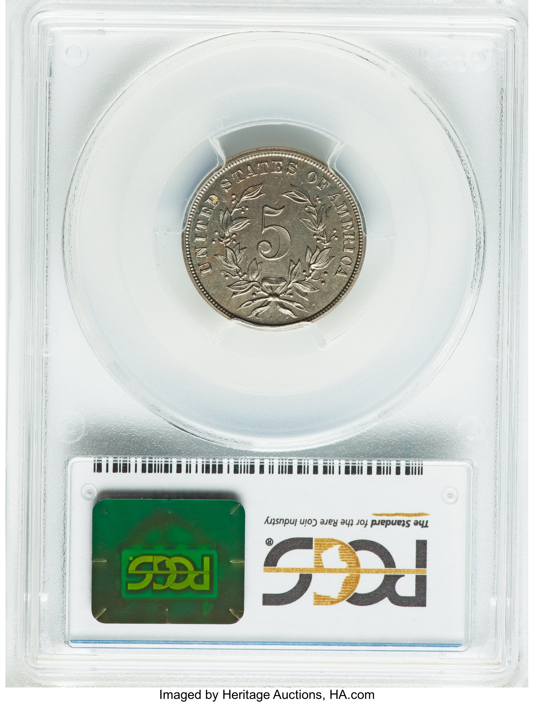 image for: 1866 5C Five Cents, Judd-467, Pollock-560, High R.7, PR64 PCGS. CAC....