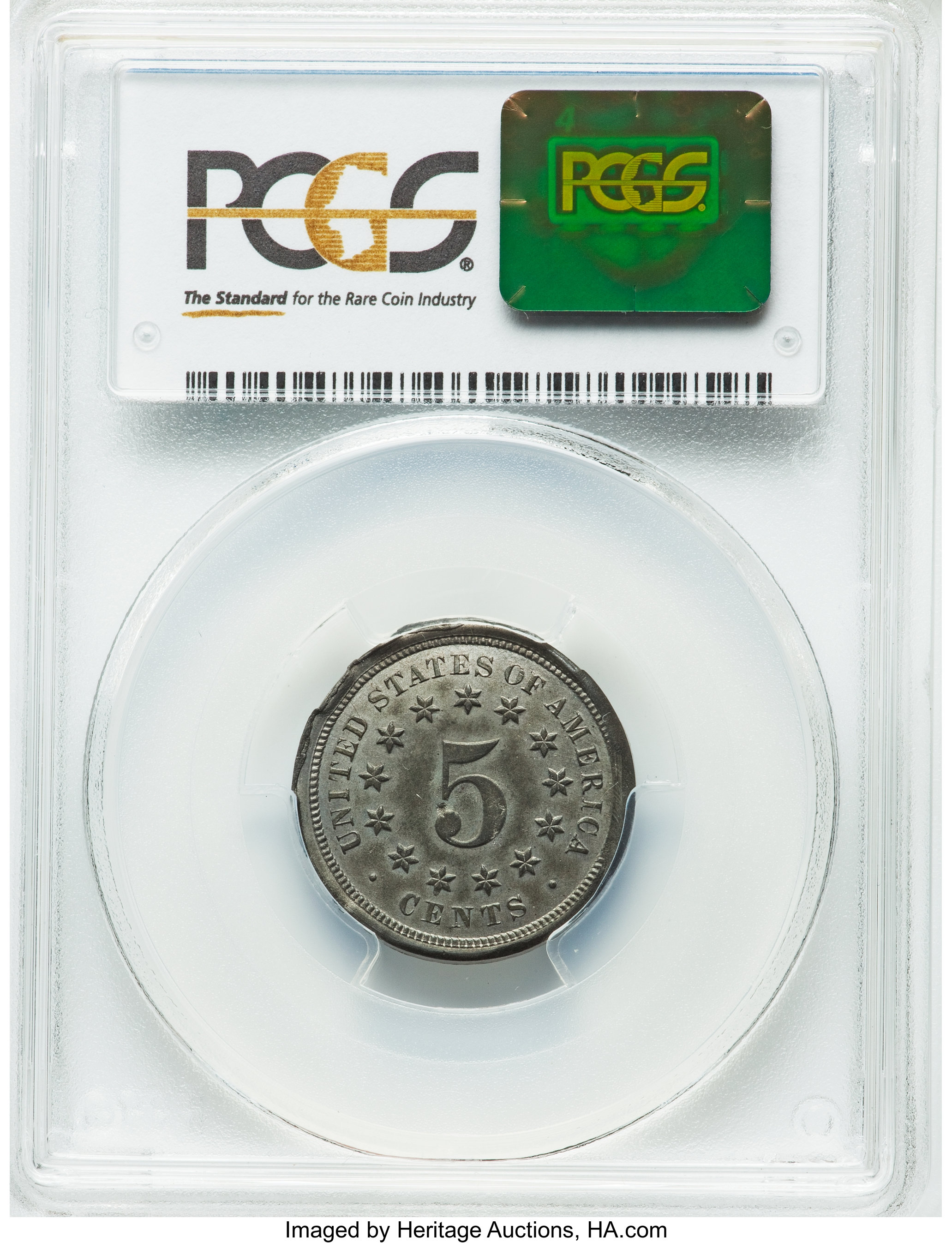 image for: 1866 5C Five Cents, Judd-520, Pollock-547, R.8, PR63 PCGS. CAC....
