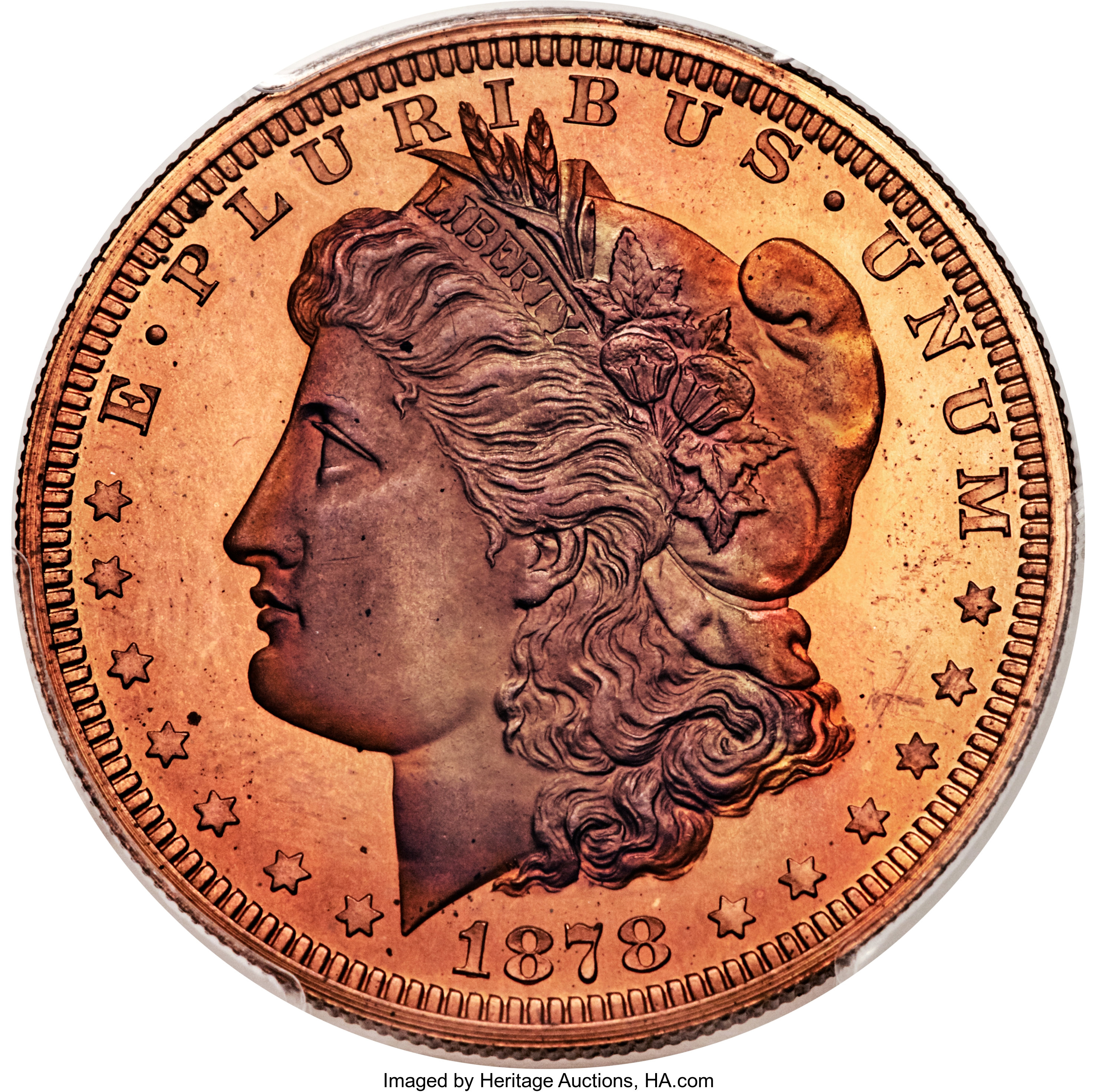 image for: 1878 $1 Morgan Dollar, Judd-1565, Pollock-1732, High R.7, PR65 Red PCGS....