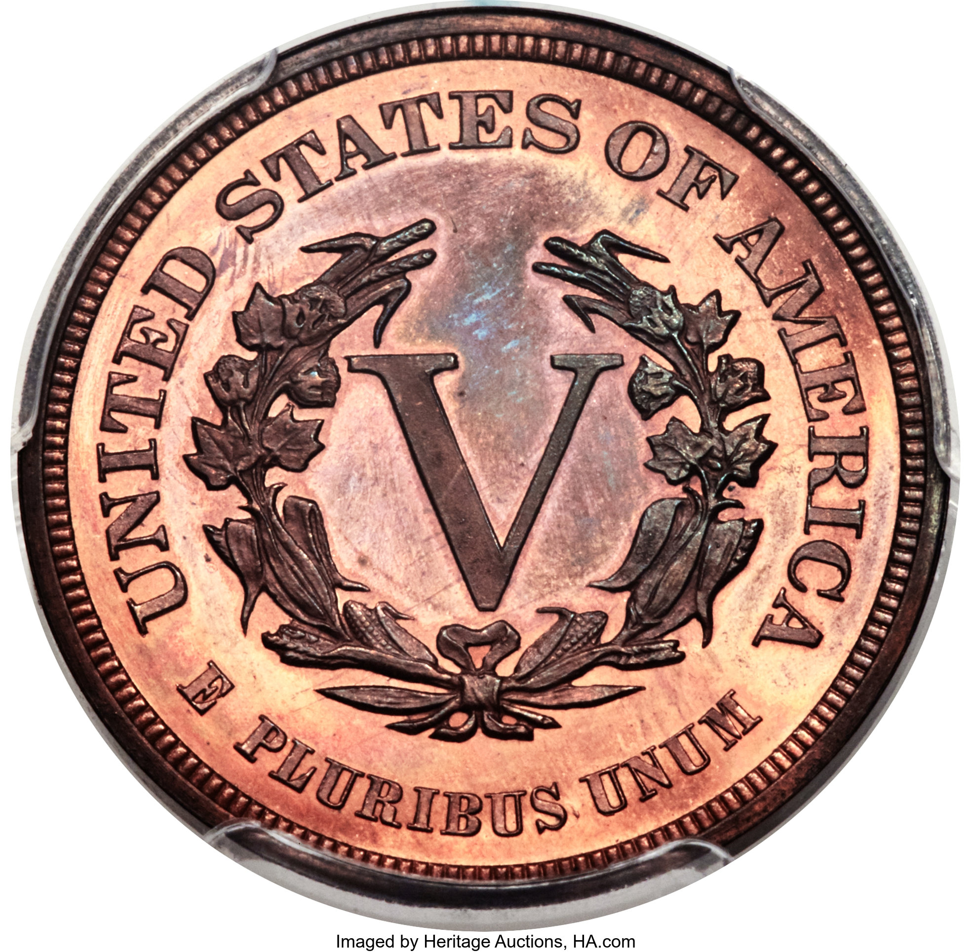 image for: 1882 5C Liberty Nickel, Judd-1691, Pollock-1893, High R.6, PR65 Red and Brown PCGS....