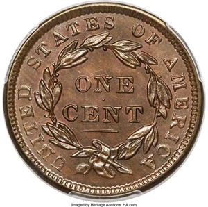 image for: 1838 1C N-1, R.1, MS66 Brown PCGS. CAC....