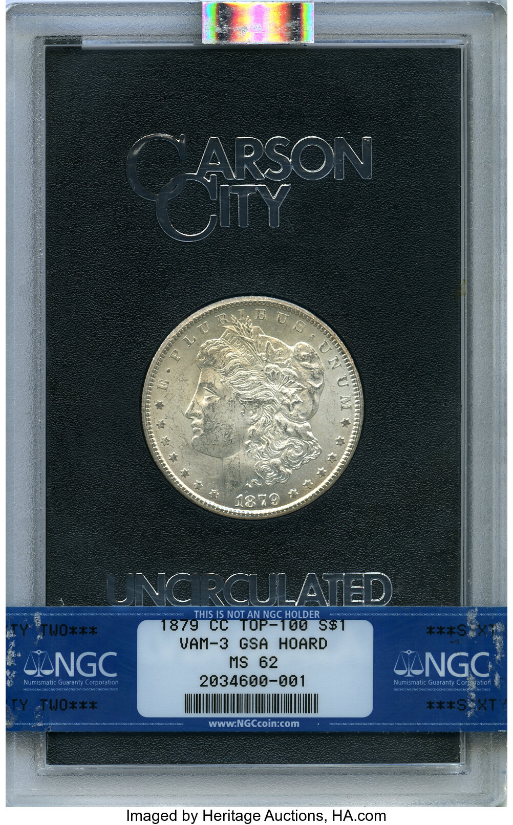 1879-CC $1  GSA Hoard, Hard package, Capped Die MS62 thumbnail 4