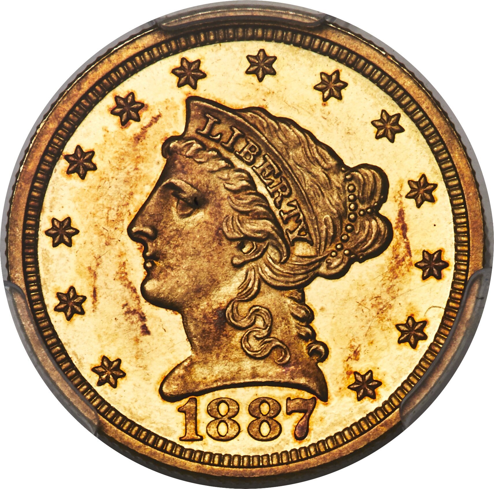 image for: 1887 $2 1/2 PR63 Deep Cameo PCGS. JD-1, R.5....