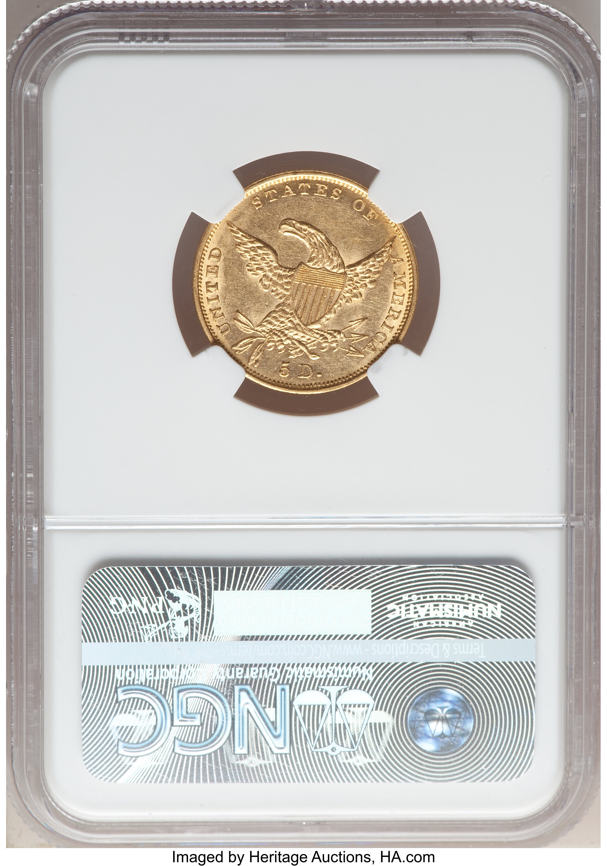 1834 $5  Classic Head, Plain 4 MS62 thumbnail 7