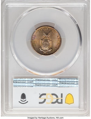 image for: 1944-D/S 20C Philippines 20 Centavos, Allen-12.04a, MS67 PCGS. PCGS Population: (2/0 and 0/0+). NGC Census: (0/0 and 0/0+)....