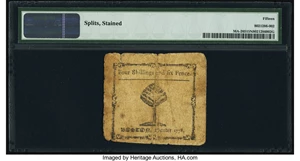image for: Massachusetts October 16, 1778 4s 6d PMG Choice Fine 15 Net....