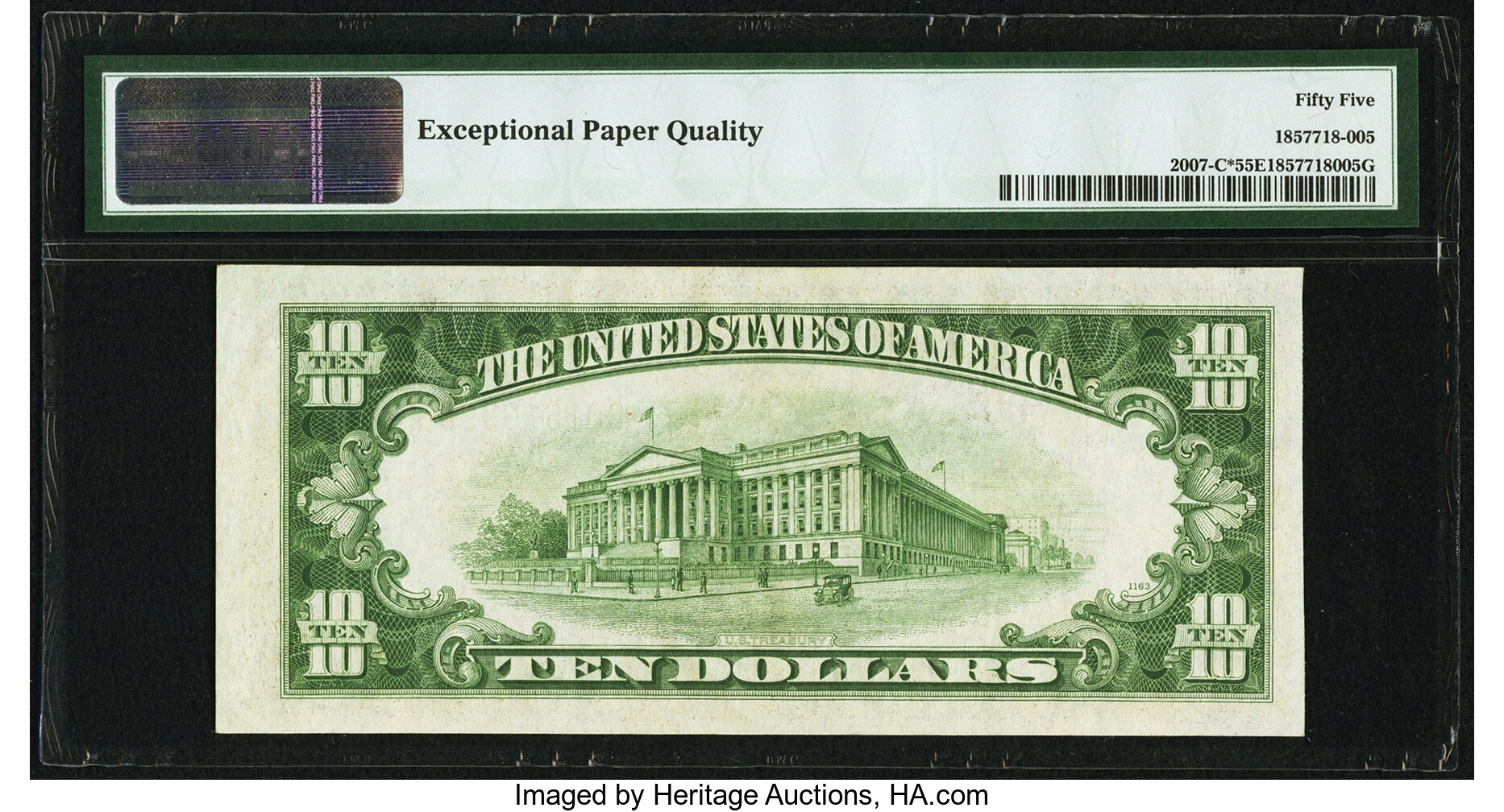 image for: Fr. 2007-C* $10 1934B Federal Reserve Note. PMG About Uncirculated 55 EPQ....