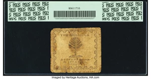 image for: Massachusetts October 18, 1776 2 Shillings Fr. MA-230. PCGS Very Fine 20 Apparent....