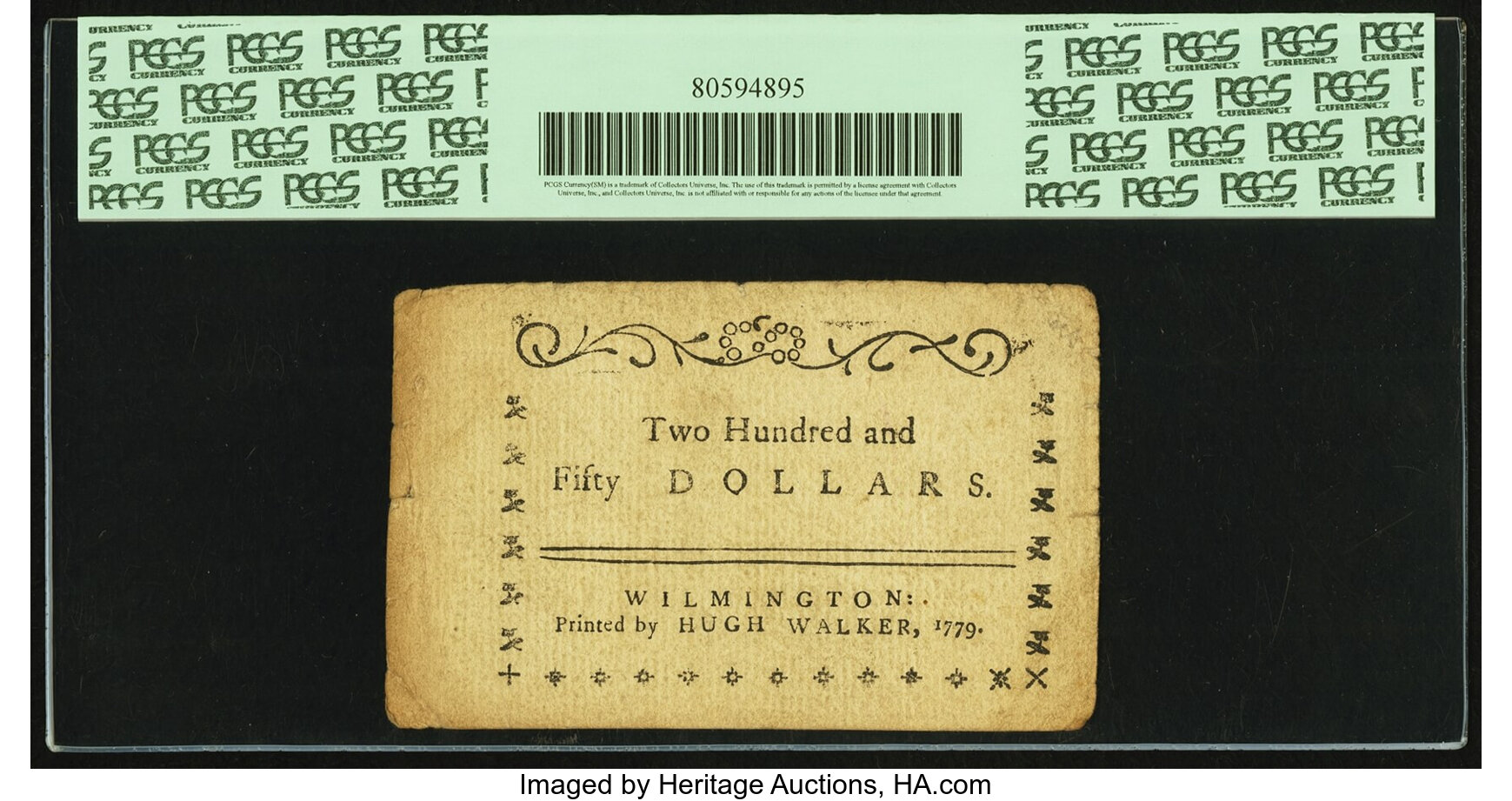 image for: North Carolina May 15, 1779 $250 A Righteous... Contemporary Counterfeit Fr. NC-189. PCGS Very Fine 35 Apparent....