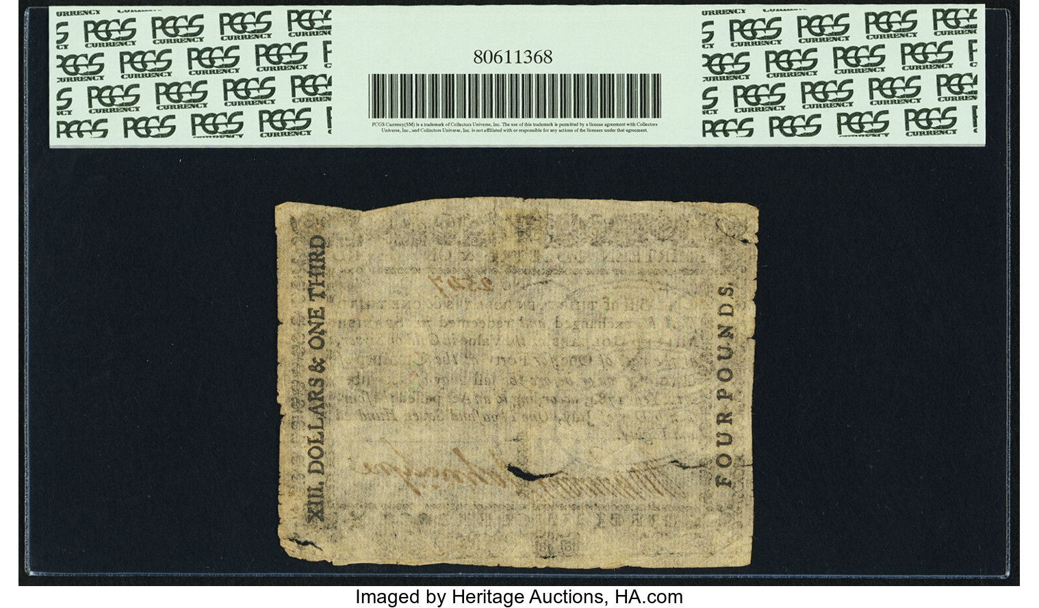 image for: Virginia July 14, 1780 $13 1/3 Fr. VA-182. PCGS Very Fine 30 Apparent....