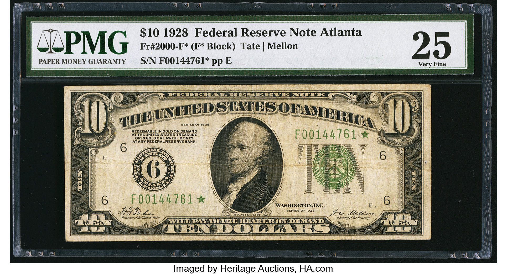 image for: Fr. 2000-F* $10 1928 Federal Reserve Note. PMG Very Fine 25....