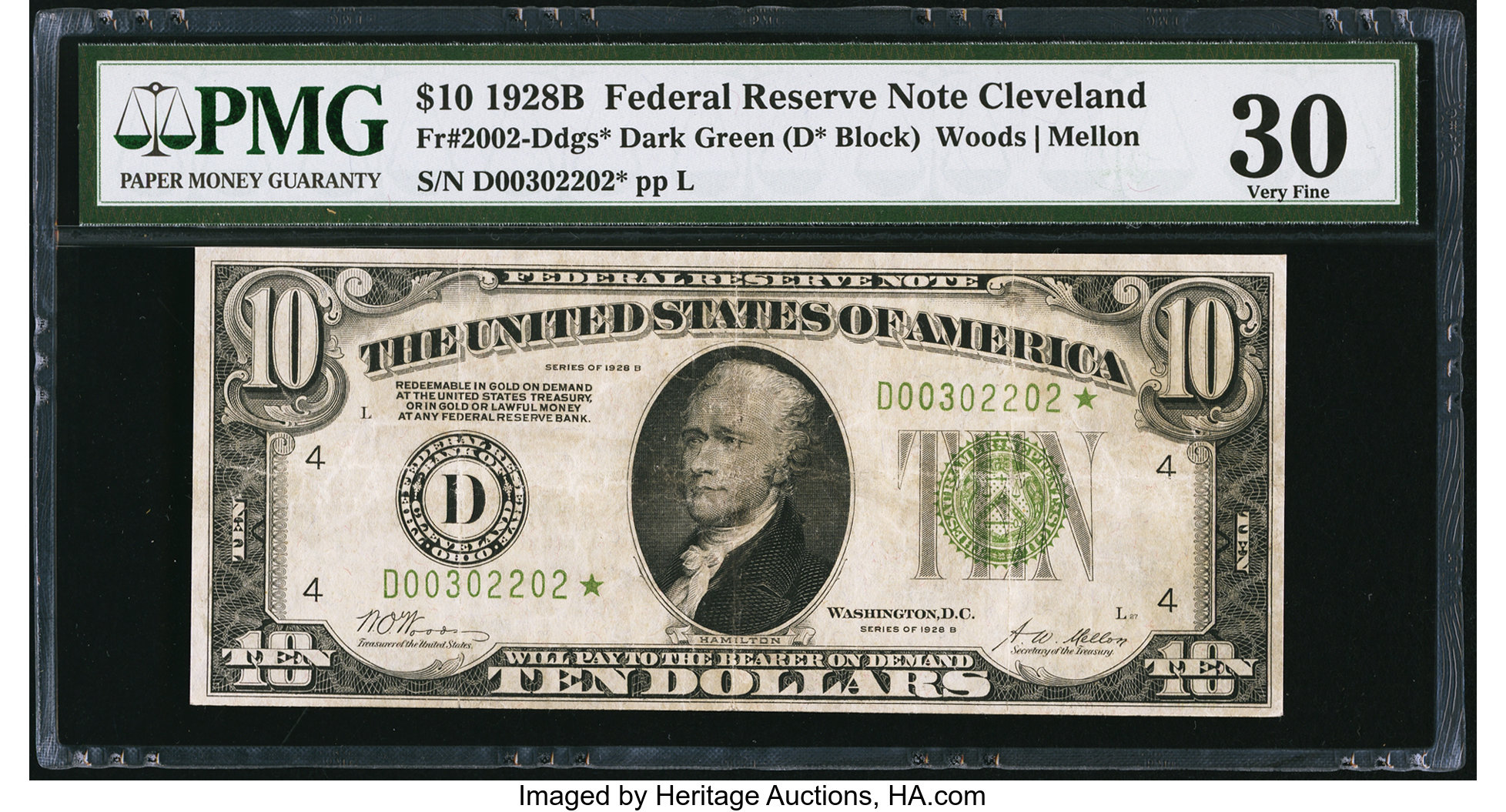 image for: Fr. 2002-D* $10 1928B Federal Reserve Note. PMG Very Fine 30....