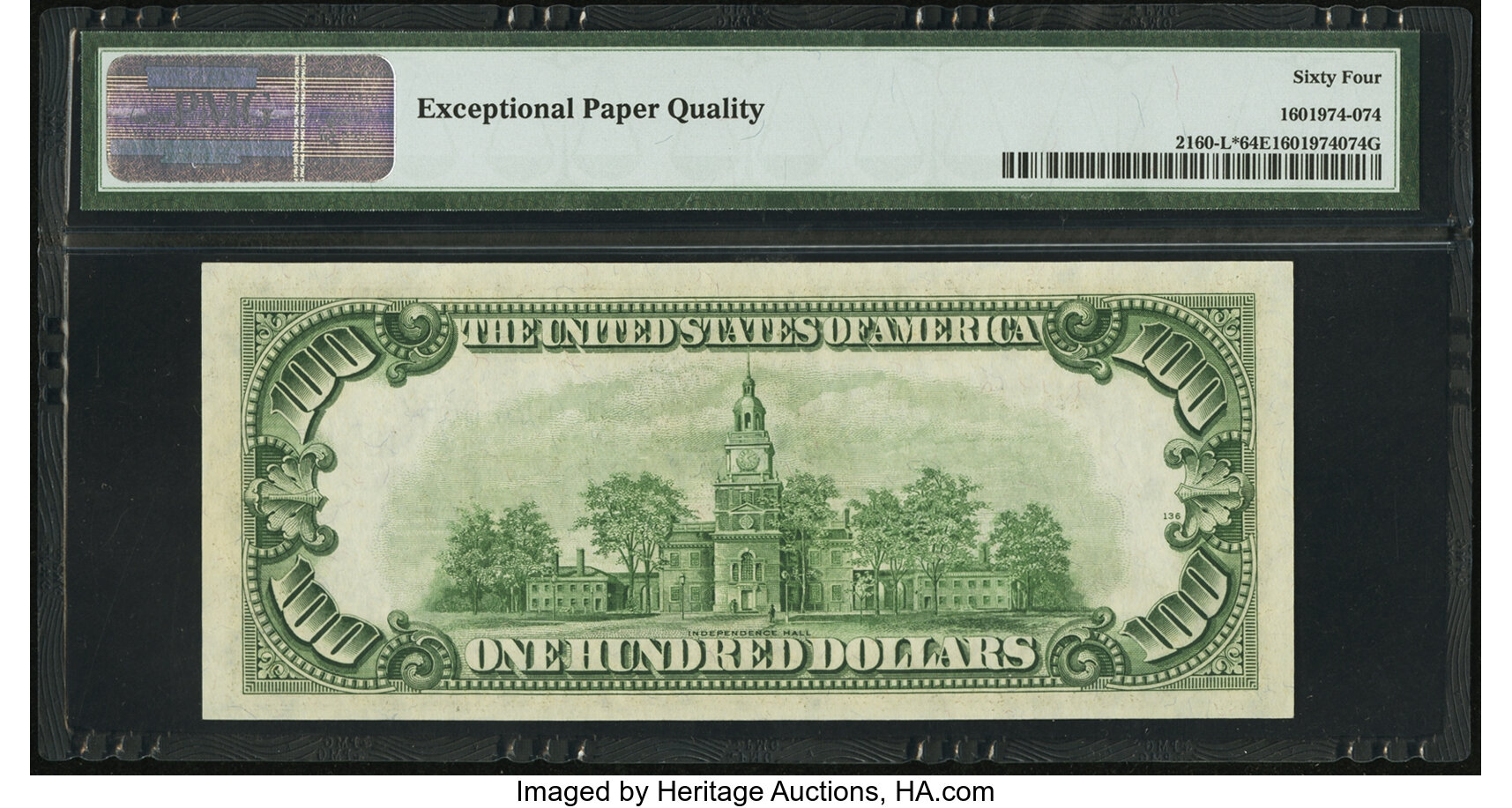 image for: Fr. 2160-L* $100 1950C Federal Reserve Note. PMG Choice Uncirculated 64 EPQ....