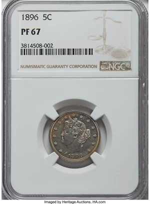 image for: 1896 5C PR67 NGC....